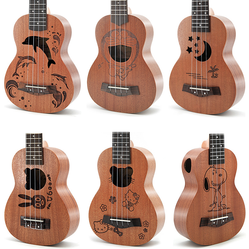 Musical Instrument Hawaiian - 21 Inch Sapele Wood Kids Cartoon