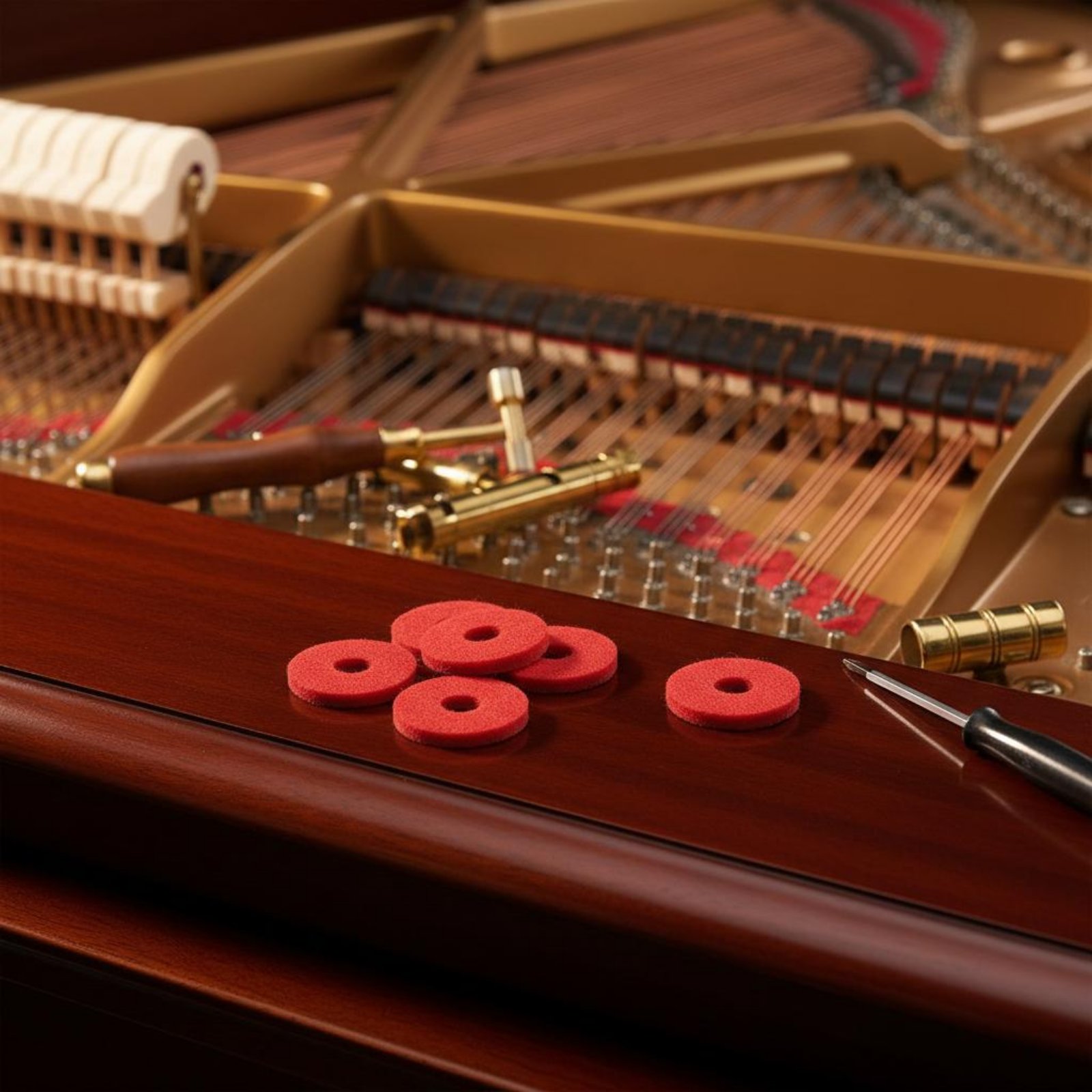 Musical Instrument Piano - Red Piano Key Washer Small Round