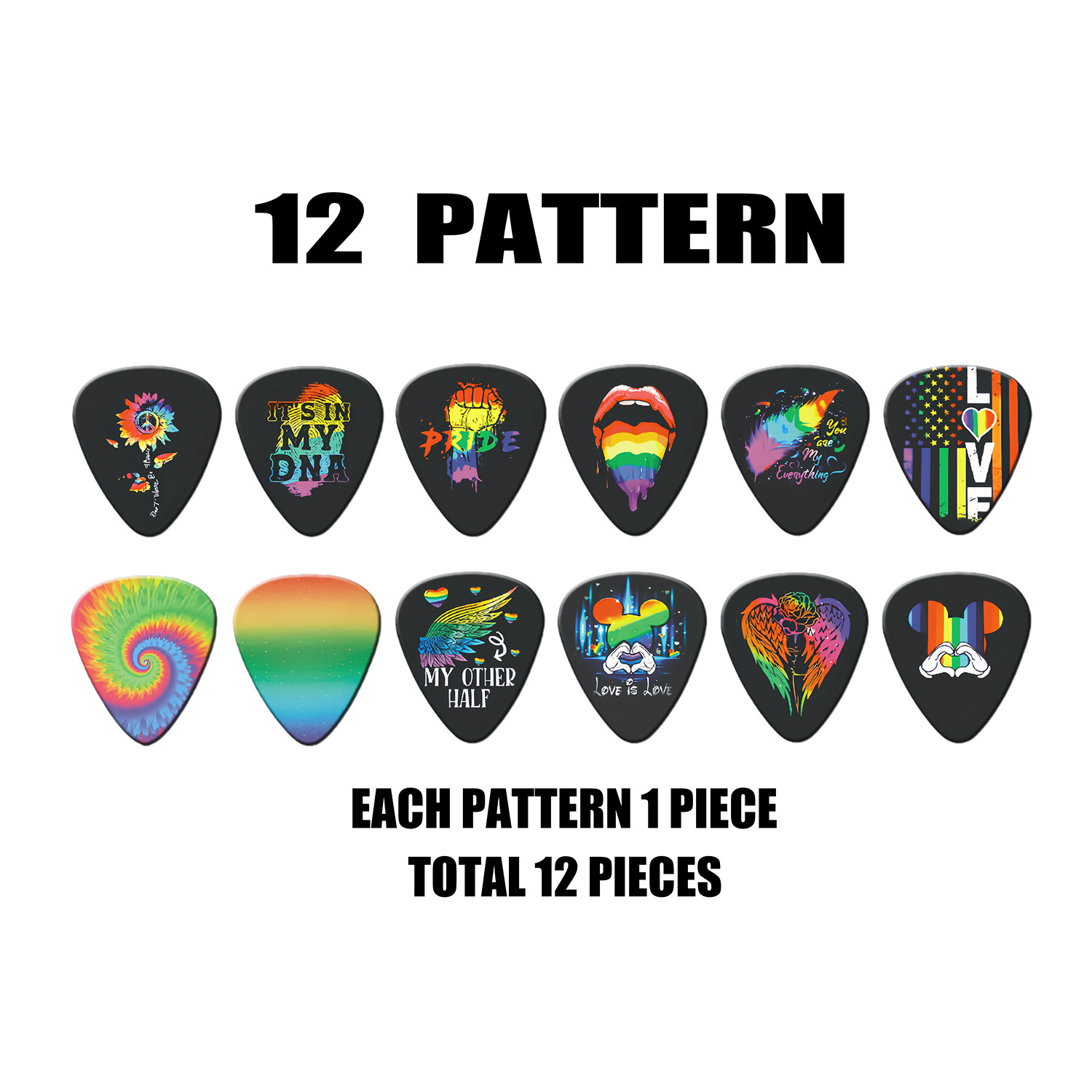 12 Pieces Guitar Picks 0.46mm  - Acoustic Guitar Dreadnought review and price