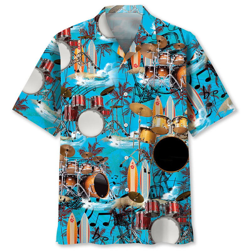 Drum Pattern Hawaiian Shirt Me - Musical Instrument Hawaiian review and price