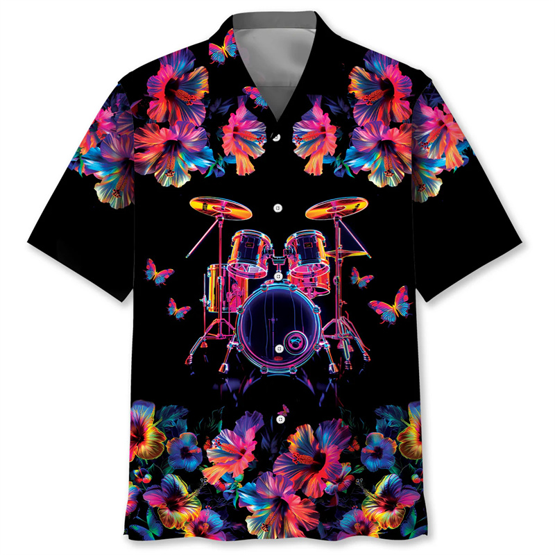 Drum Pattern Hawaiian Shirt Me - Musical Instrument Hawaiian review and price