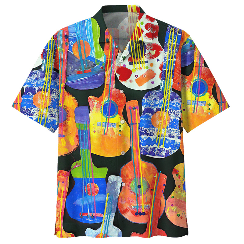 Colorful Guitar Pattern Hawaii - Musical Instrument Hawaiian review and price