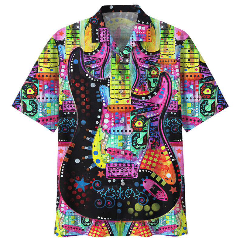 Colorful Guitar Pattern Hawaii - Musical Instrument Hawaiian review and price