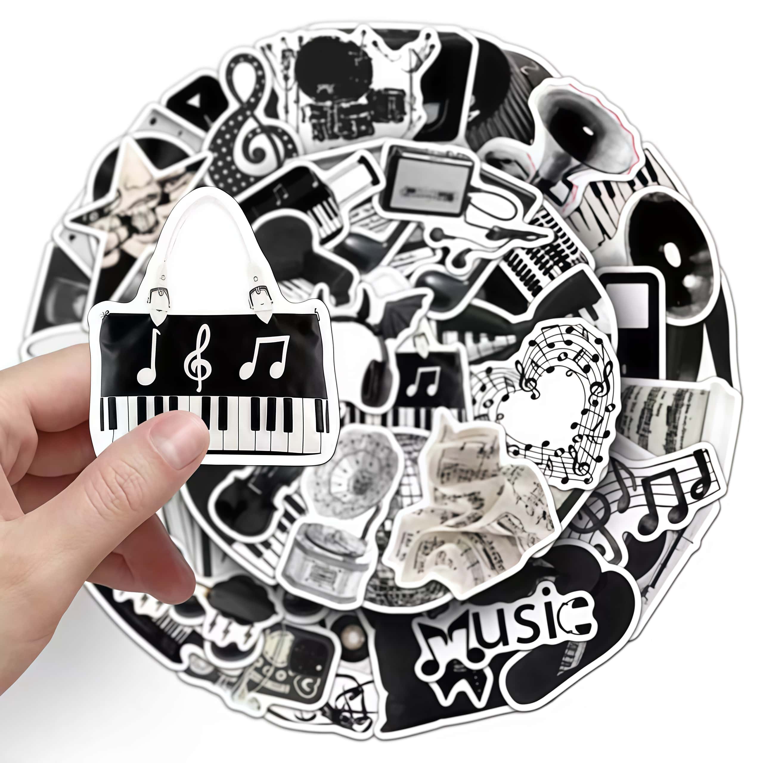 50Pcs Black White Musical Inst - Musical Instrument Names review and price