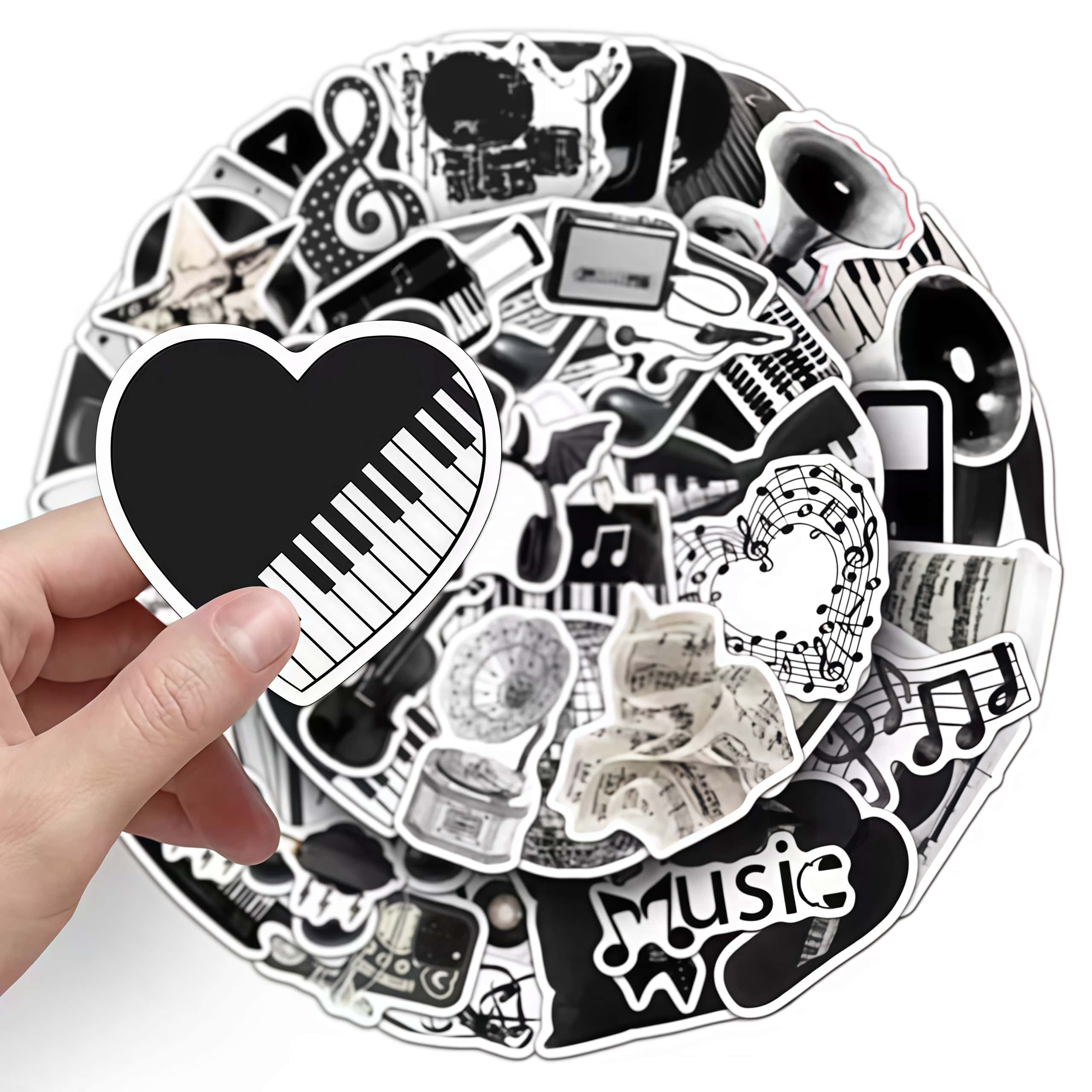 50Pcs Black White Musical Inst - Musical Instrument Names review and price