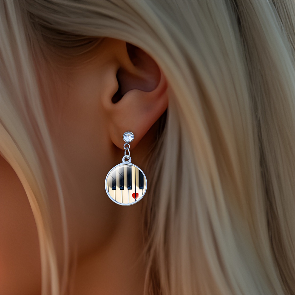 Sparkling Rhinestone Stud Earr - Musical Instrument Glass review and price