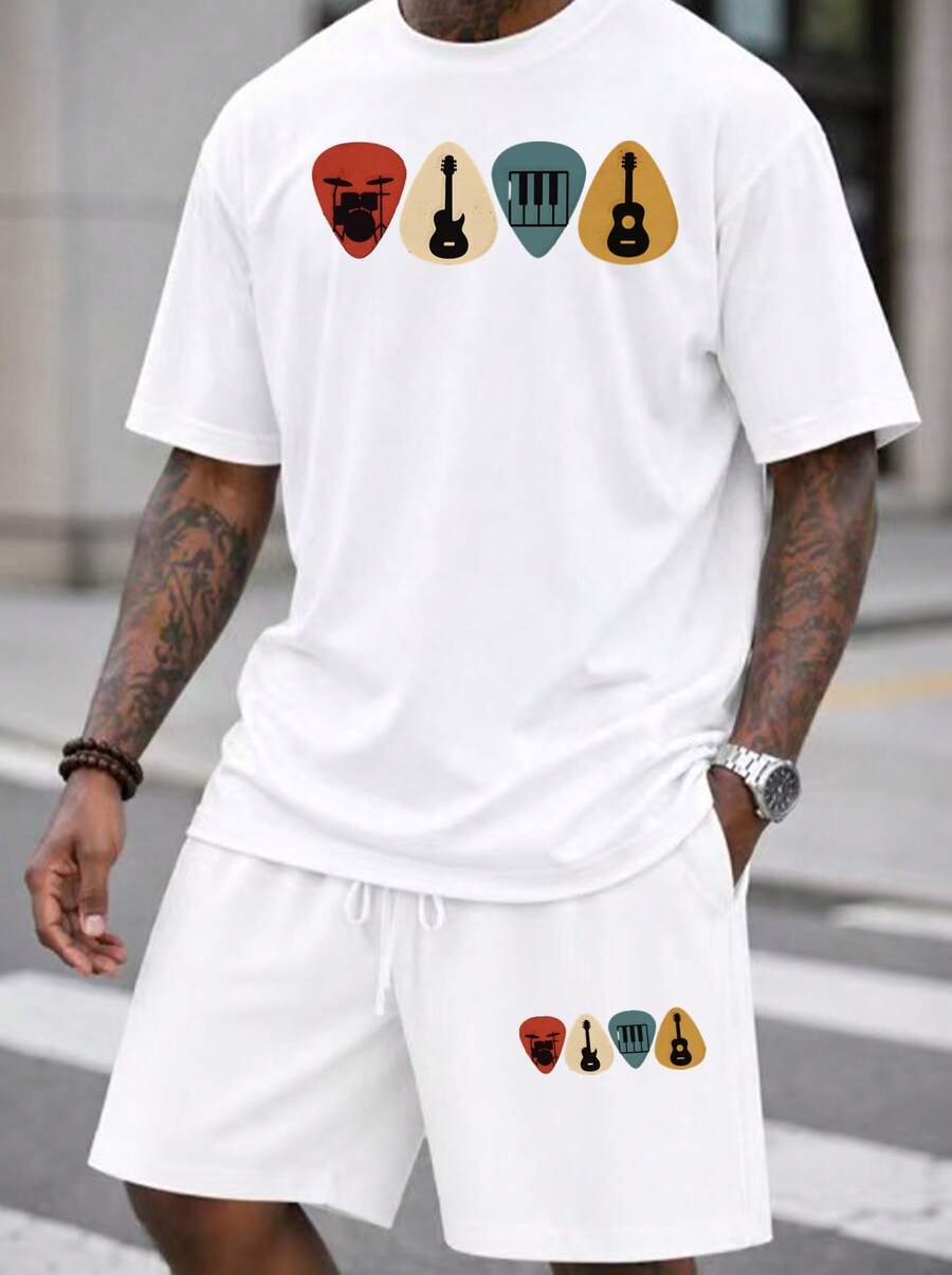 Men S 2 Piece Oversized T-Shir - Musical Instrument ____ review and price