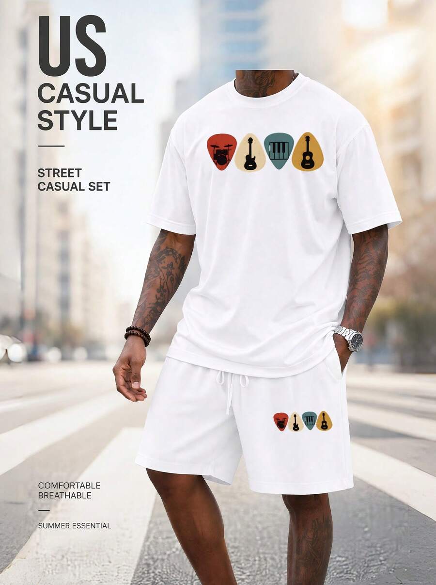 Men S 2 Piece Oversized T-Shir - Musical Instrument ____ review and price