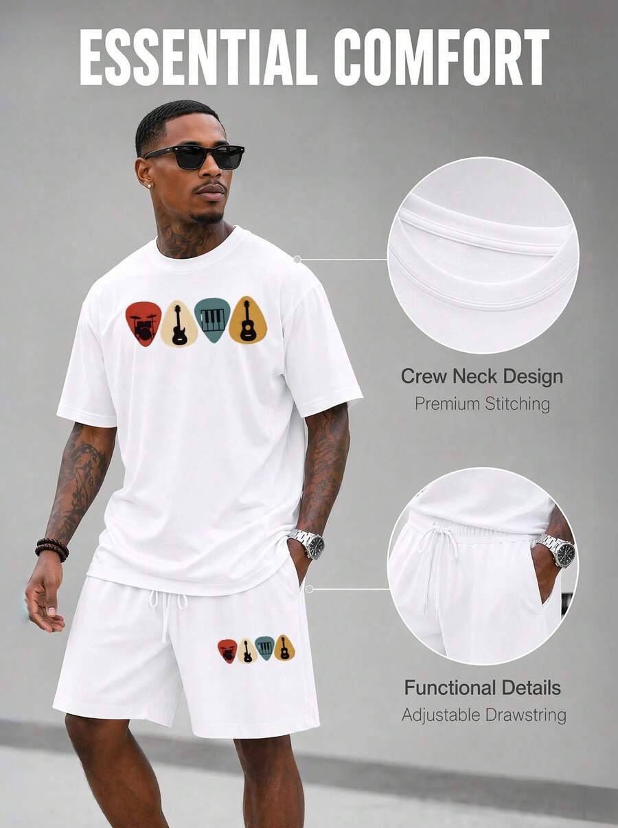 Men S 2 Piece Oversized T-Shir - Musical Instrument ____ review and price